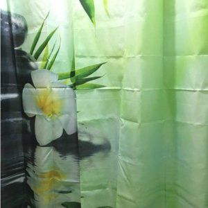 Bamboo Print Bathroom Shower Set 4 pcs